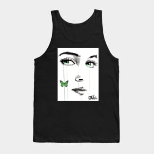 Green flutter Tank Top